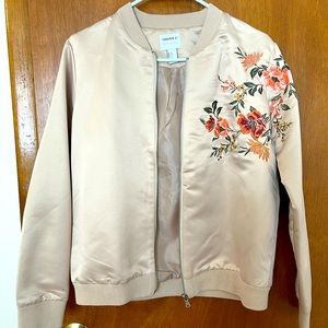 Bomber Jacket Embroidered Floral